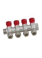 Коллектор Vieir с вентилями и евроконусами Ф1 ВР/НР 16ц*4 выхода