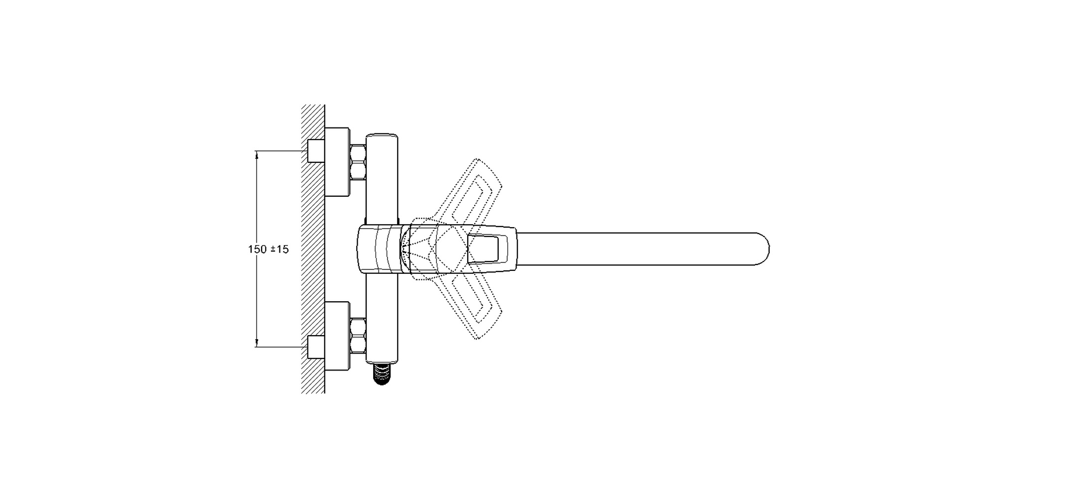 Смеситель для ванны G-lauf LEF6-А232 одноручковый выносной дивертор