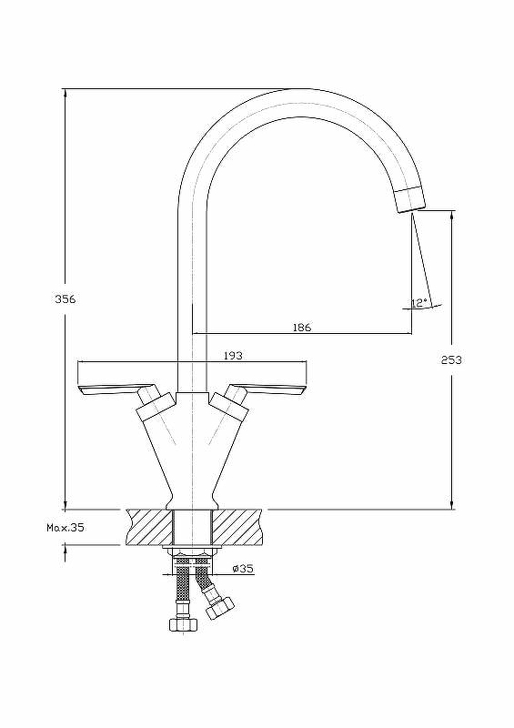 Смеситель для кухни HAIBA НВ4218 латунь