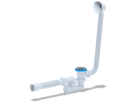 Сифон для ванны 1 1/2*40 АниПласт ЕС255 клик-кляк, с выпуском и переливом