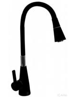 Смеситель для кухни FEINISE S49138R9-8 с гибким черным изливом латунь