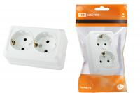 Розетка накладная двойная евро TDM ЛАДОГА 16А 1801-0019