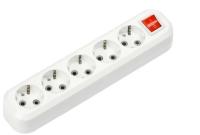 Колодка 5 гнезд 16А IN HOME 5250 с заземлением и кнопкой 