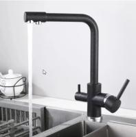 Смеситель для кухни LEMEN 9165 Е-1 с подключением фильтра черный камень