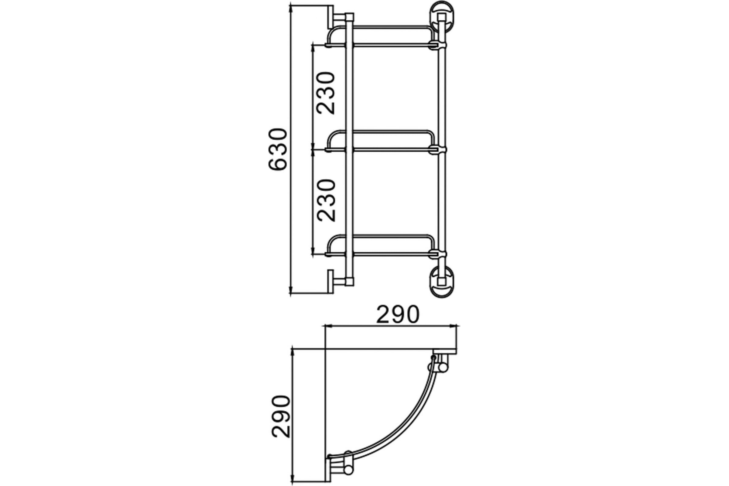 Полка угловая 3-х ярусная FRAP 1907-3 стеклянные полки