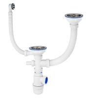 Сифон для 2-ой мойки 3 1/2 VIR 30986178 с носиком 