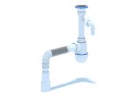 Сифон для умывальника 1 1/4*40 АниПласт С1315 с гофрой, с носиком