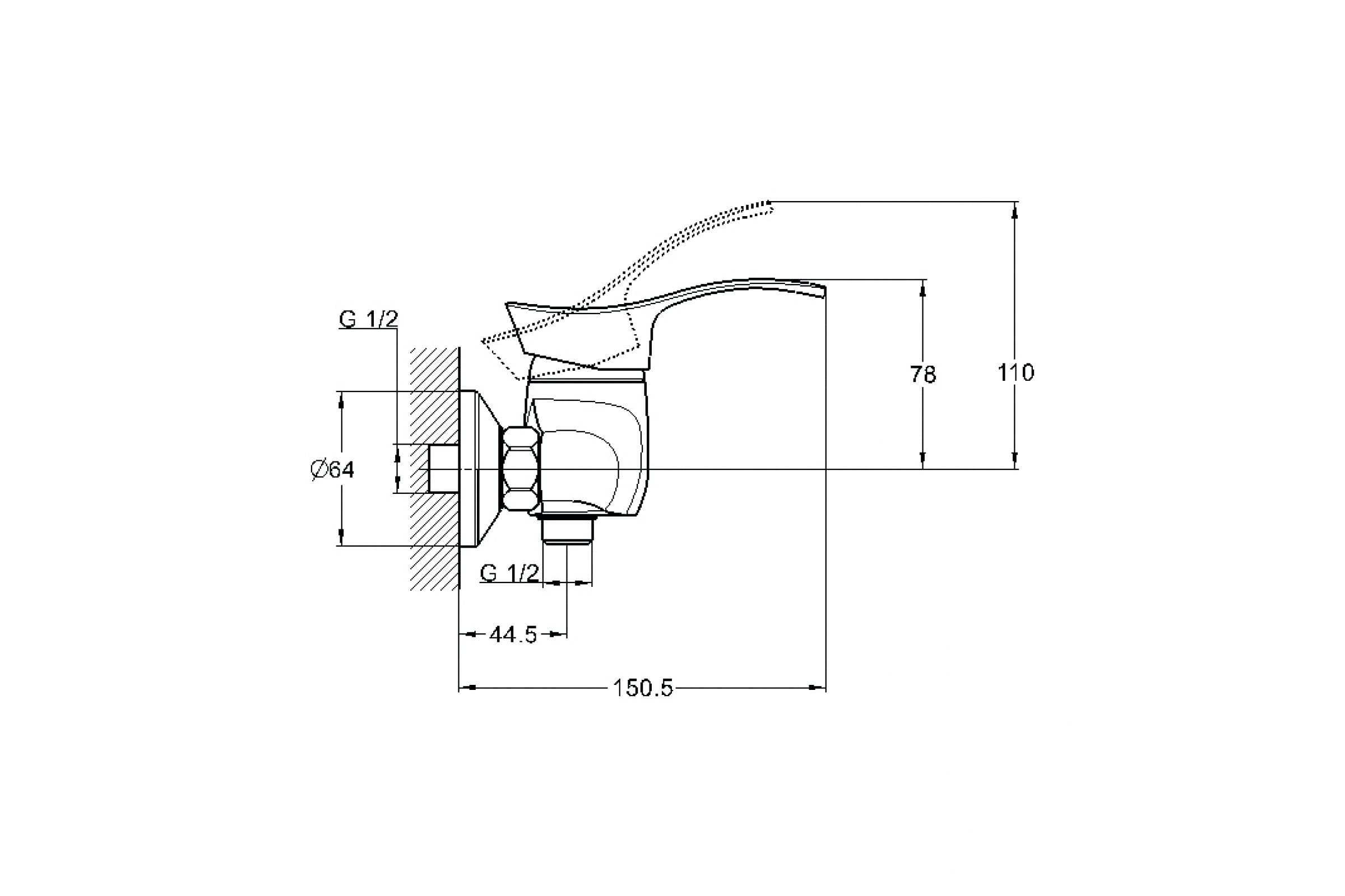 Смеситель для душевой кабины Solone LUN5-А031 