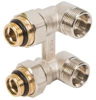 Блок для нижнего подключения радиатора угловой 1/2*3/4 