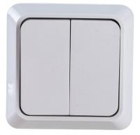 Выключатель накладной двойной TDM Ладога 1801-0003