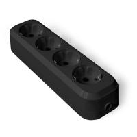 Колодка 4 гнезда UNIVersal 1401 с заземлением черн.