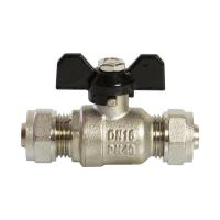 Кран шаровый бабочка 16х16 металлопластик