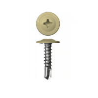 Саморез с прессшайбой 4,2*16 слоновая кость со сверлом RAL 1014