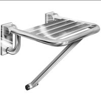 Сиденье душевое откидное с упором нержавеющая сталь