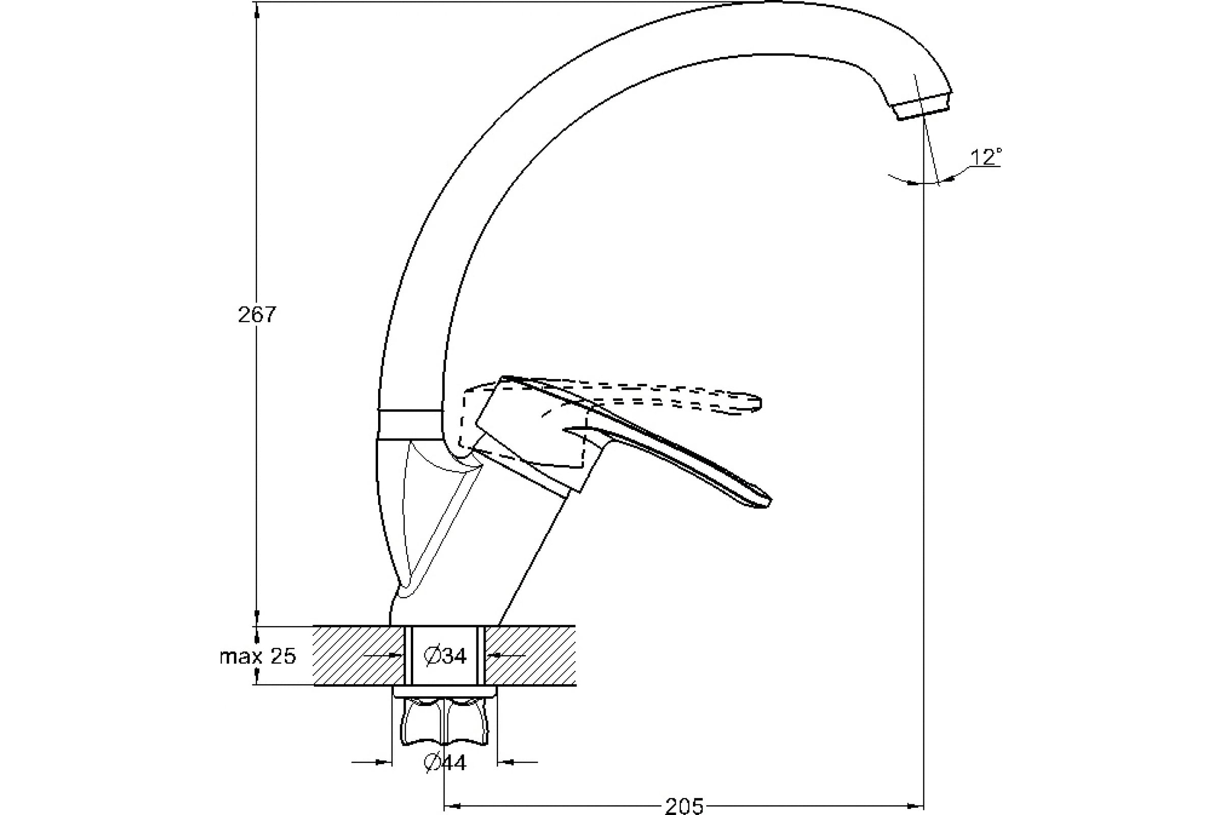 Смеситель для кухни Solone KAK4-A043