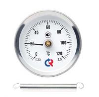 Термометр биметаллический с фиксатором и пружиной Ф40-70
