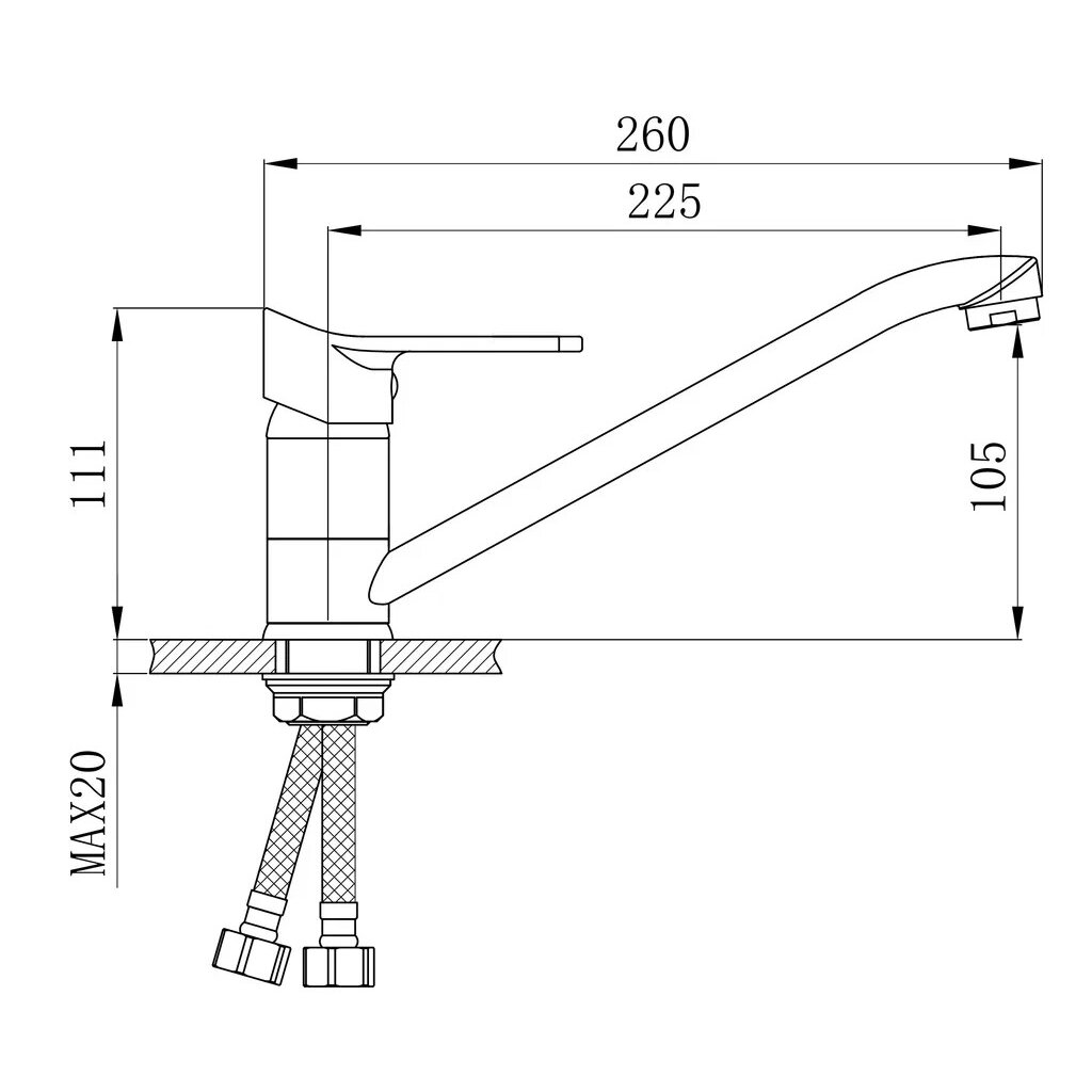 Смеситель для кухни РМС SL137-004F-25