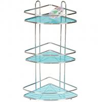 Полка угловая 3-х ярусная 59*23*30 с голубыми вставками