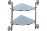 Полка угловая 2-х ярусная FRAP 1907-2 стеклянные полки