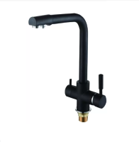 Смеситель для кухни FEINISE S9040-8 с подключением фильтра черный латунь