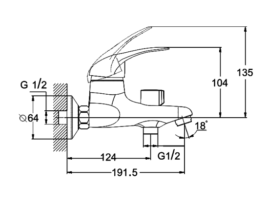 Смеситель для ванны G-lauf KLO3-A048 
