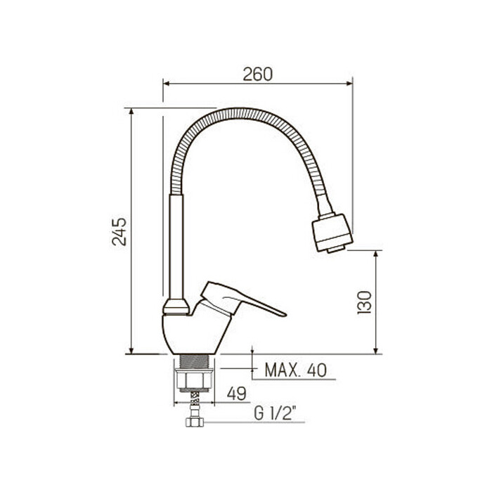 Смеситель для кухни РМС SL55-016F 