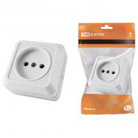 Розетка накладная одинарная 10А TDM ЛАДОГА 1801-0013