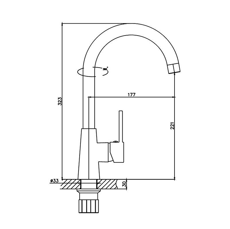 Смеситель для кухни HAIBA НВ70074 латунь