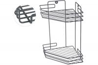 Полка угловая 2-х ярусная 20,5*20,5*31,5 "Рыжий кот" графит