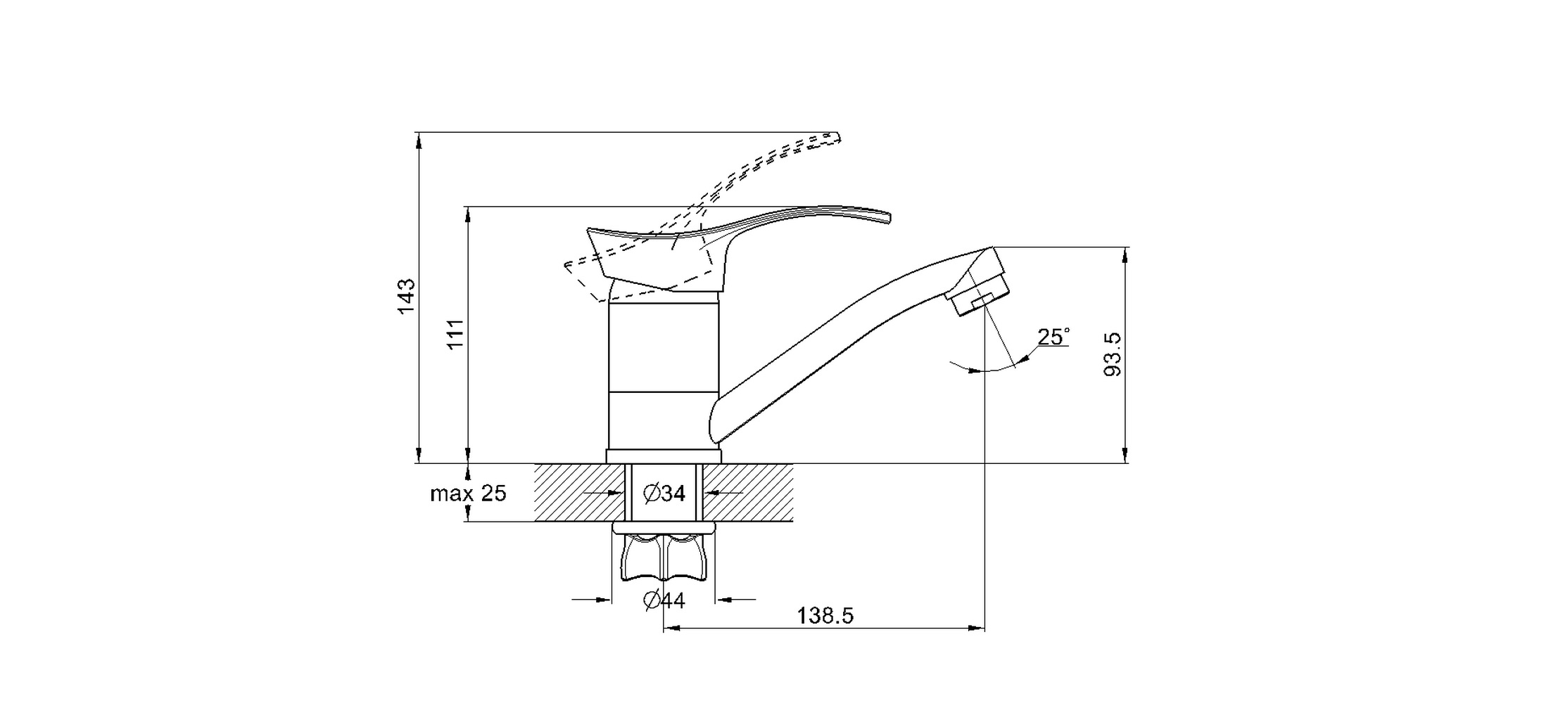 Смеситель для кухни G-lauf 4T4-В043 