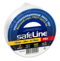 Изолента 15 мм*20 м*0,15 мм SAFELINE белая профессиональная 