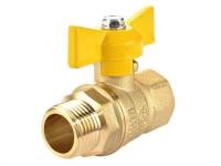 Кран шаровый газовый 3/4 бабочка г/ш Бологое