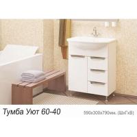 Тумба MDW УЮТ 60-40 (1 дверь 3 ящика) с умывальником Уют 60