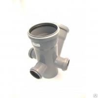 Канализационная крестовина 2-х плоскостная 110/110/50/50/45 (левый+правый+тыл)