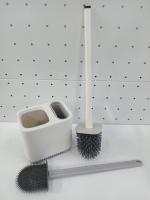 Ерш для унитаза с подставкой 2 силиконовые щетки 13*12,5*40см Y4-7867