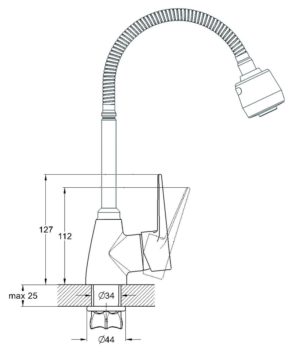 Смеситель для кухни G-lauf ZOP4-E045 гибкий 