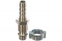 Переходник RAPID (штуцер) елочка 8мм с обжимным кольцом FUBAG