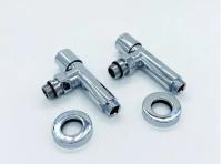 Вентили для полотенцесушителя угловые хром 1ВР*3/4 ВР круглые