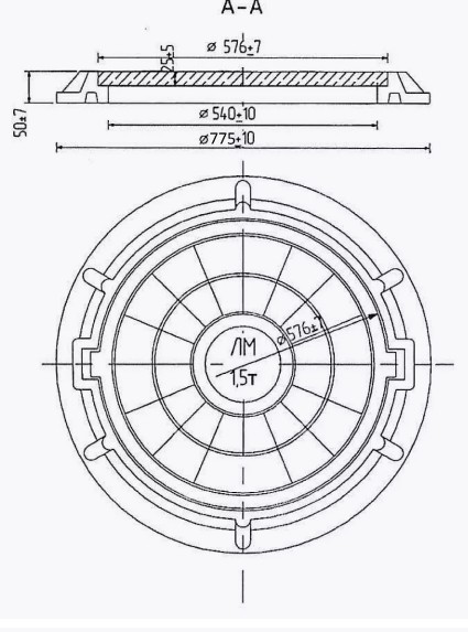 Люк полимерный круглый 1,5 т