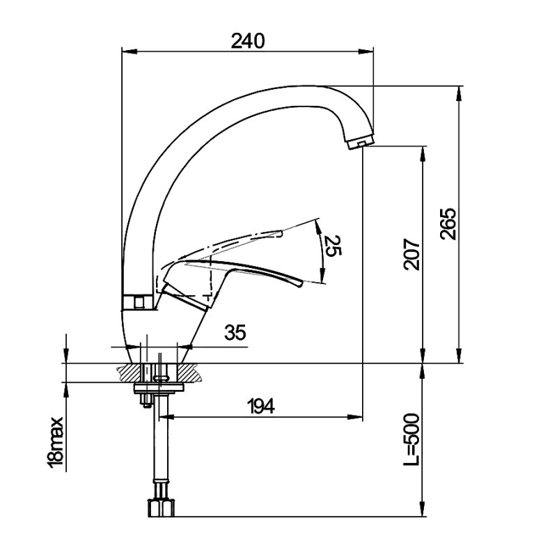 Смеситель для кухни Solone SUP4-A146