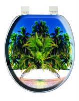 Сиденье для унитаза мягкое темно-серое с рисунком