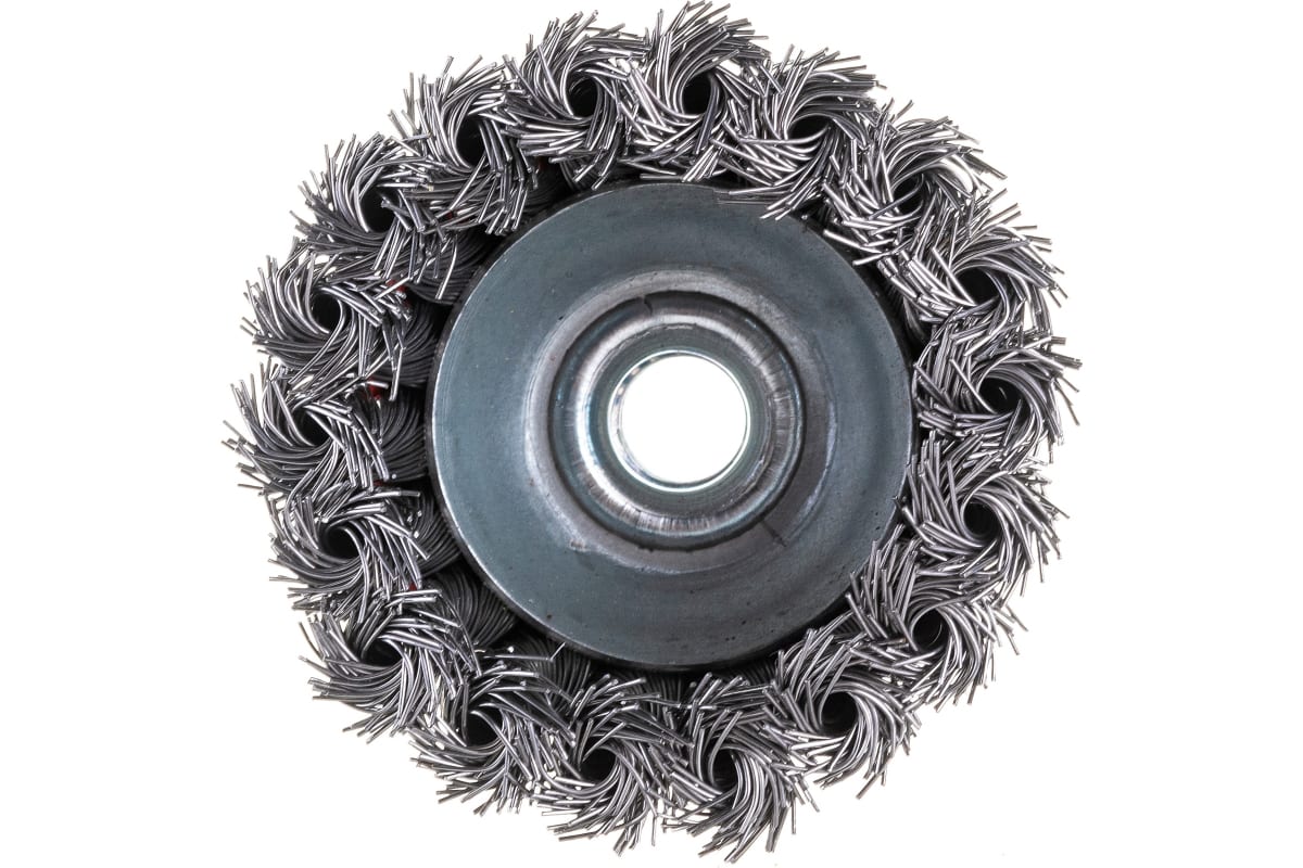 Щетка металлическая для УШМ чашка Ф75 КРЕОСТ круч. проволка