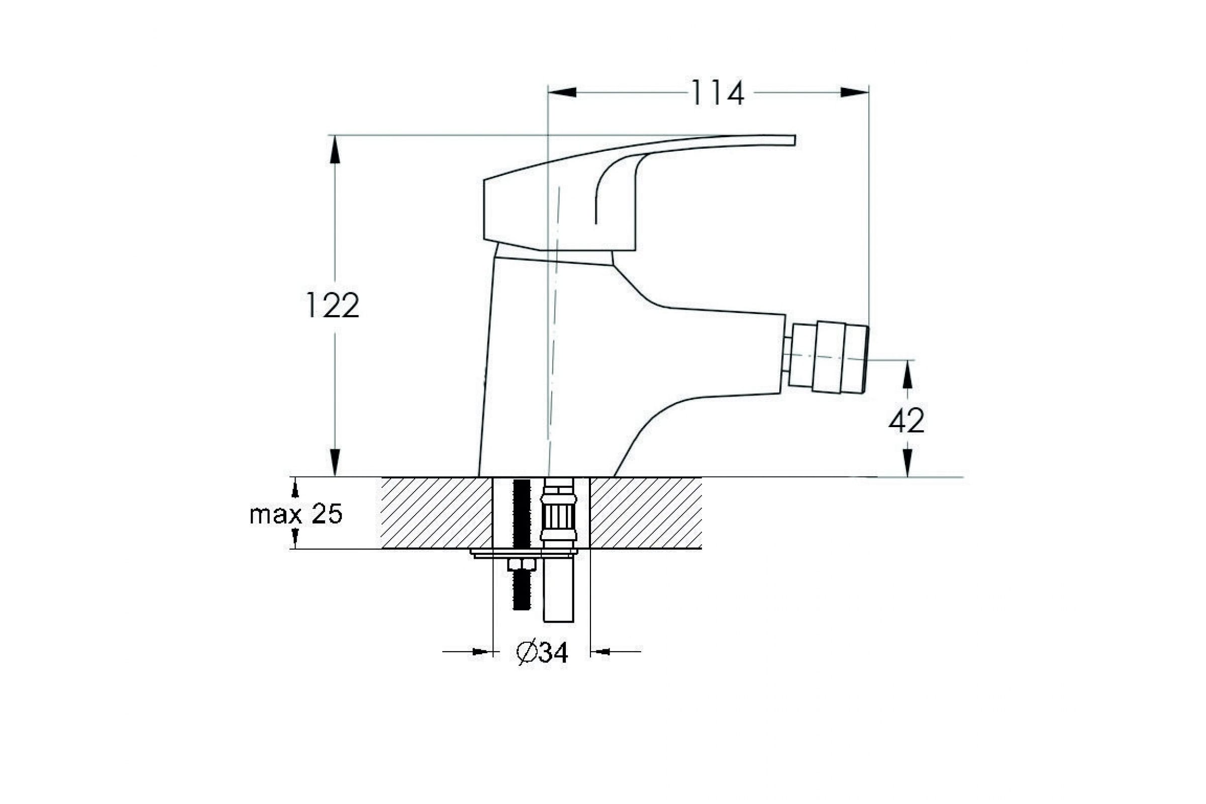 Смеситель для биде Solone LUN2-A031