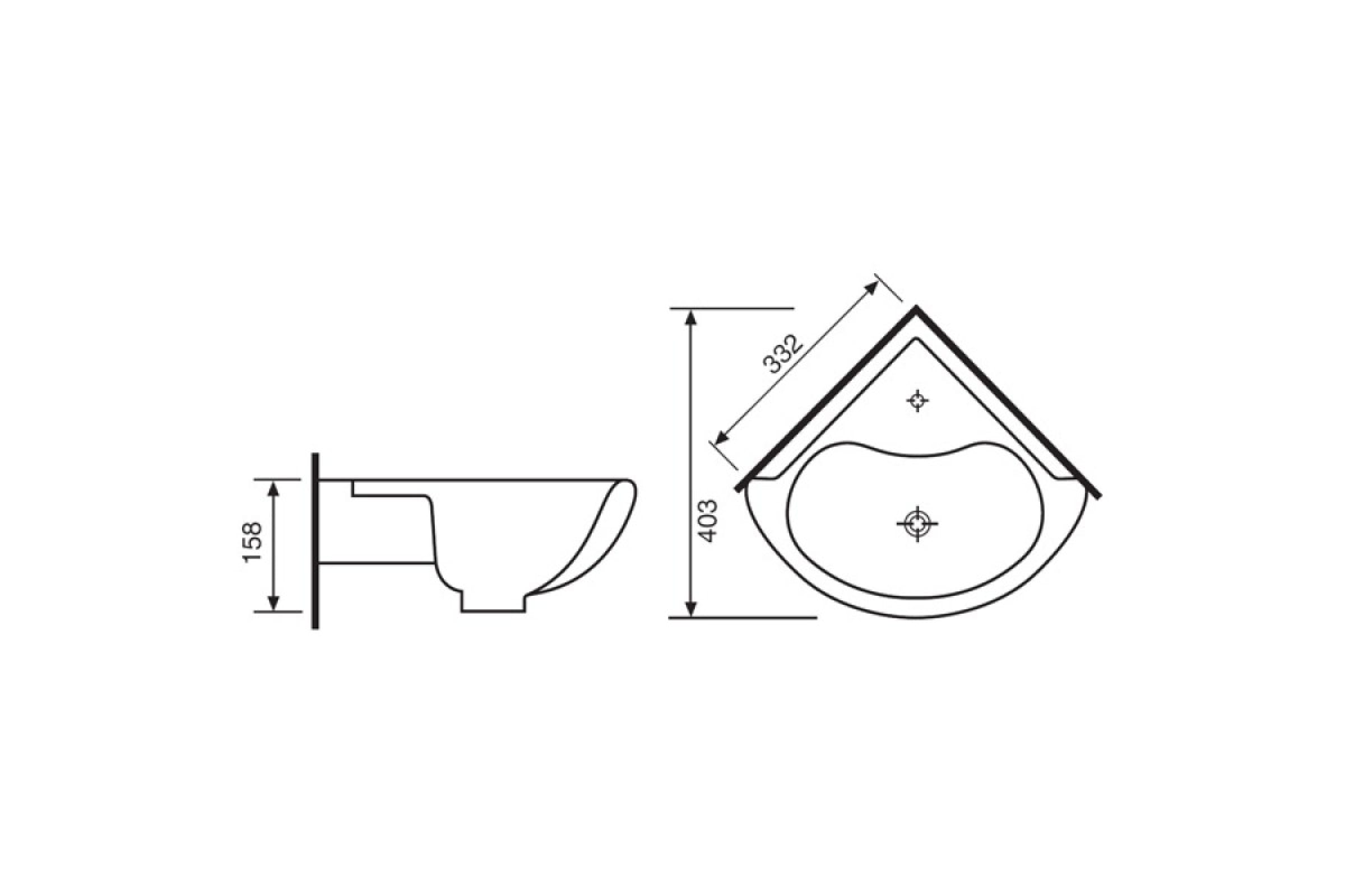 Умывальник угловой РАДИАН