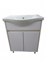 Тумба "АЙВА" Дуб Крафт Белый 65 с умывальником Basik 65 