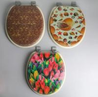 Сиденье для унитаза мягкое кремовое с рисунком