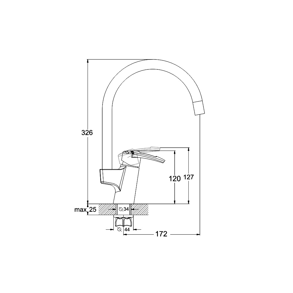Смеситель для кухни G-lauf LWF4-А113 латунь