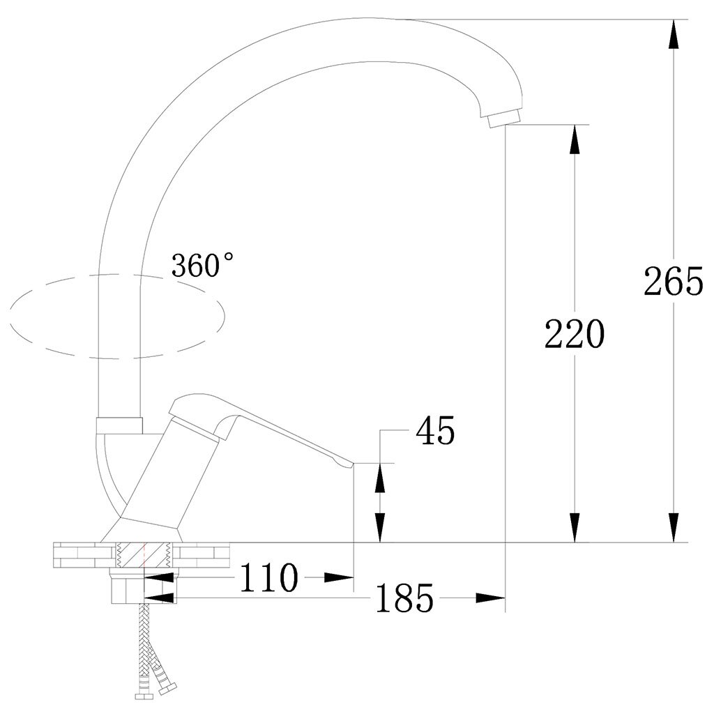 Смеситель для кухни РМС SL50-011F 