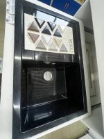 Мойка врезная V14 ГРЕЙ матовый прямоугольная с крылом 770*500 глуб 185мм