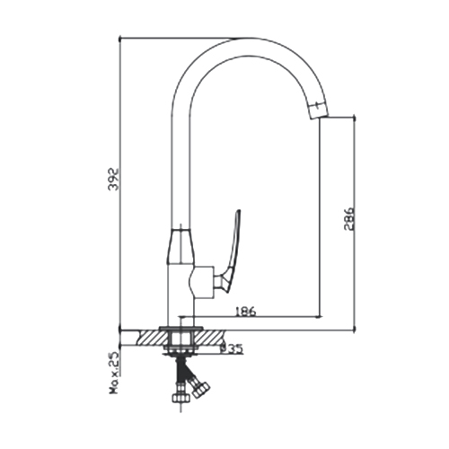 Смеситель для кухни HAIBA НВ70616 латунь